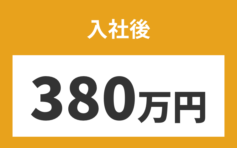 入社後380万円