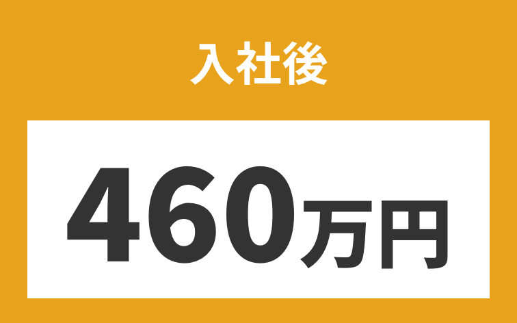 入社後460万円